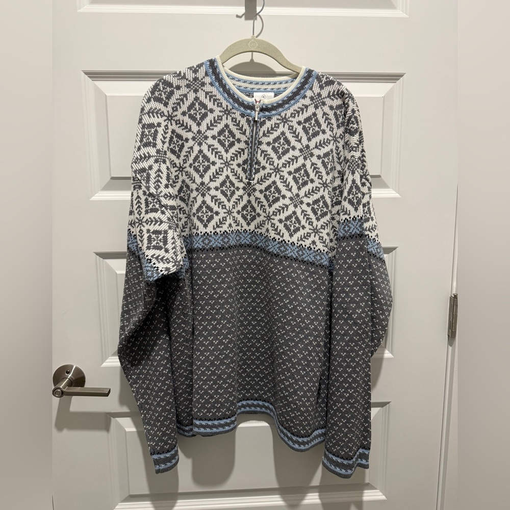 Hanna Andersson cotton Nordic 1/4 zip pullover sweater, women’s size XL